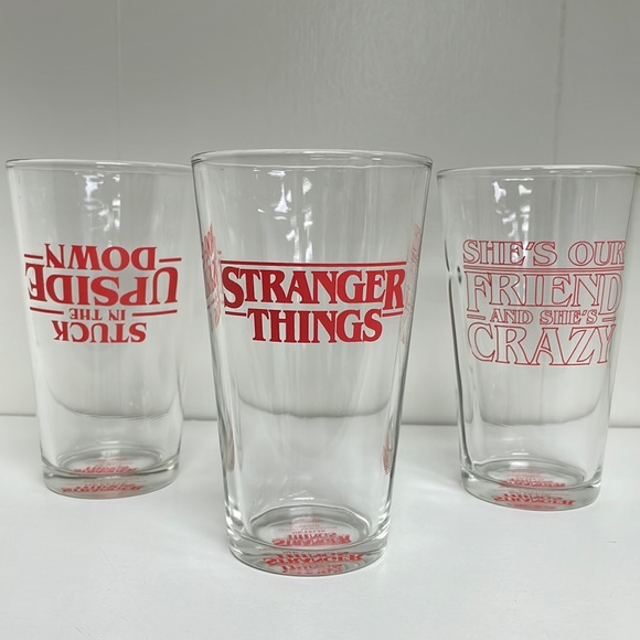 Loungefly Other - STRANGER THINGS 3-Piece Collection Tumbler Glass Bundle Stephen King EUC